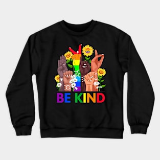 Sign Language Hand Talking LGBTQ+ Gay Les Pride ASL Crewneck Sweatshirt